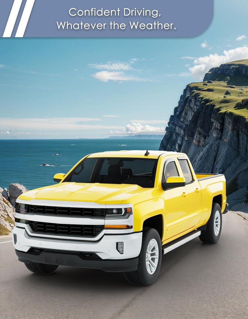 Goholy in-Channel Window Rain Guard for Chevrolet Chevy Silverado/GMC Sierra 2014-2018 Double Cab Rain Guards Side Window Visors Low Profile Vent Visor Window Deflectors Vent Shades Car Accessories - Image 2